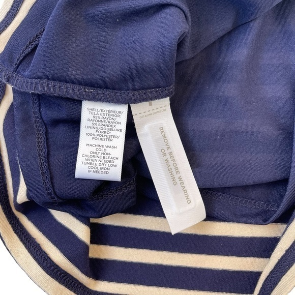 NWT Women's Loft Striped Tiered Navy Ivory Tank Dress Nautical Summer Dress XSP - Picture 6 of 7